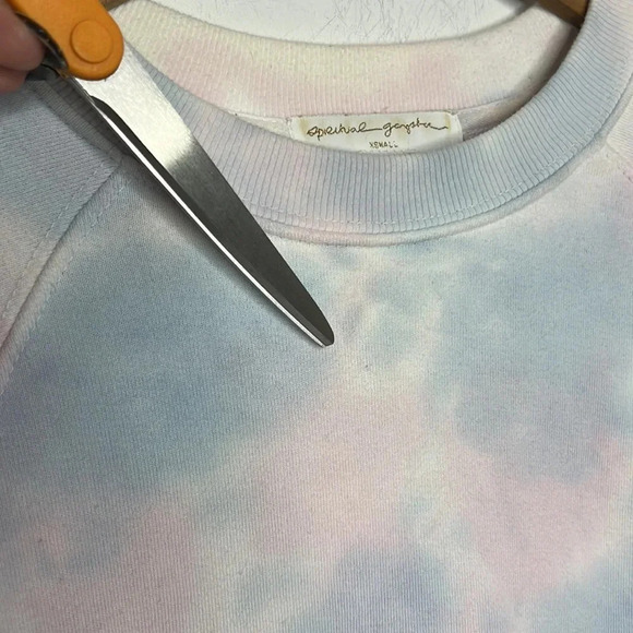 SPIRITUAL GANGSTER Happiness Is The Way Tie Dye Watercolor Crewneck Sweatshirt - Picture 8 of 15